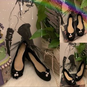 Badgley Mischka Jewel Embellished Ballet Flats.